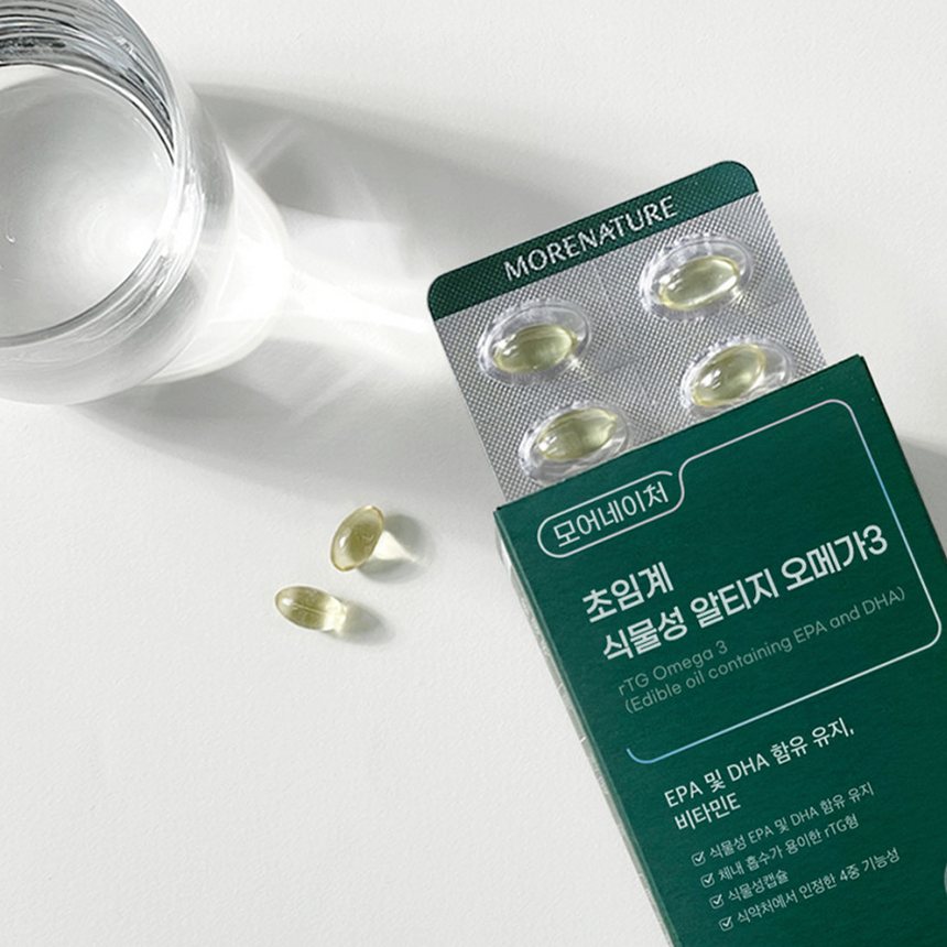 모어네이처 초임계 식물성 알티지 오메가3 rTG EPA DHA 임산부 60캡슐, 1개